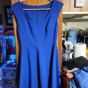 French Connection Cobalt Blue Fit-and-Flare Midi Dress